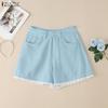 ZANZEA Women Summer Casual Solid Color Loose Short Pants