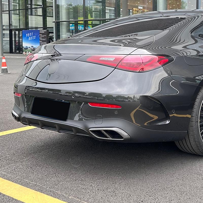 For Mercedes Benz CLE Coupe C236 AMG 2024+ Rear Four Exhaust Tailpipe Frame Modification ABS Body Kit Exterior Guard Decoration