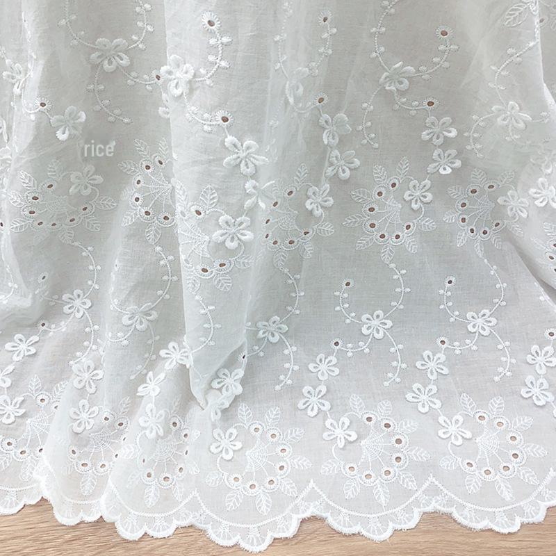 

Хлопчатобумажная ткань с вышивкой «волнистый край» для платьев, детской одежды, домашнего текстиля, скатертей и рубашек 1 Yard ≈ 91cm / Width 135cm