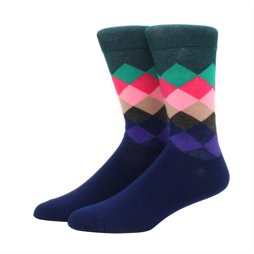 Male Tide Brand Men Cotton Socks Gradient Color Summer Style Long Wedding Sock Men's High Funny Happy Business Socks Man Sox