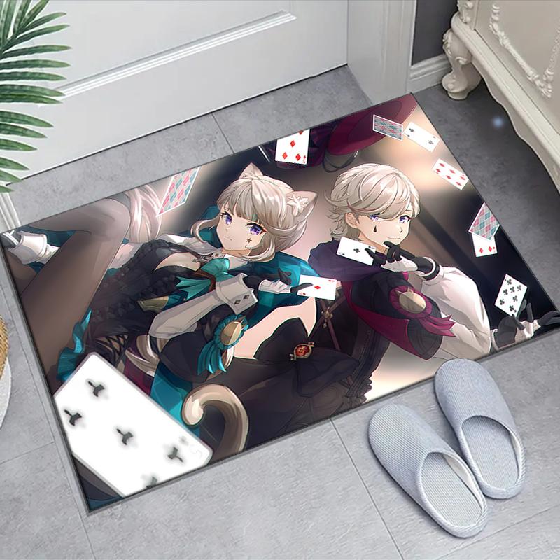 1pc Genshin Impact Lyney Lynette Design Area Rug - Non-Slip, Soft & Cozy Floor Mat for Living Room, Bedroom, Office - Indoor/Outdoor Decorative Carpet
