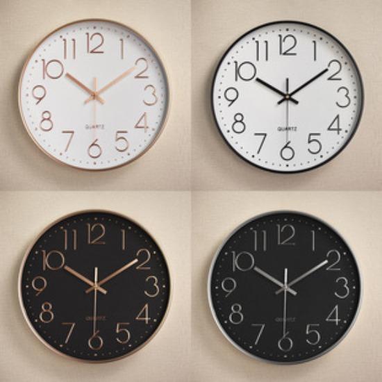 12-inch Metal Aluminum Clock Luminous Wall Clock Quartz Clock Bedroom Living Room Wall Clock Simple Clock Guest Print