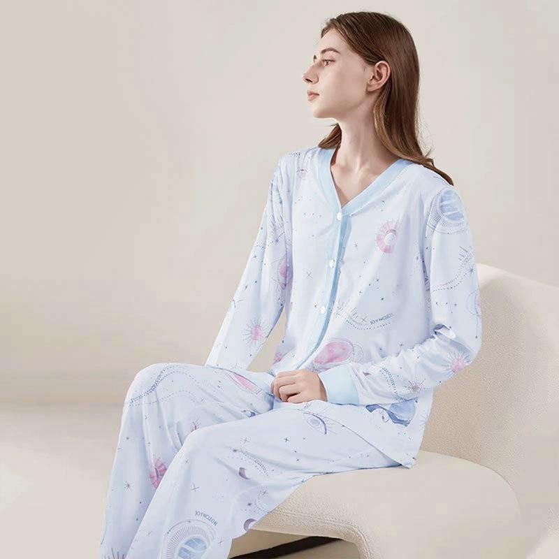 GMXIA Pajamas for Girls In Spring and Autumn Are Cute and Casual. They Are Long-sleeved and Long-pants Home Wear That Can Be Worn Over Two Sets