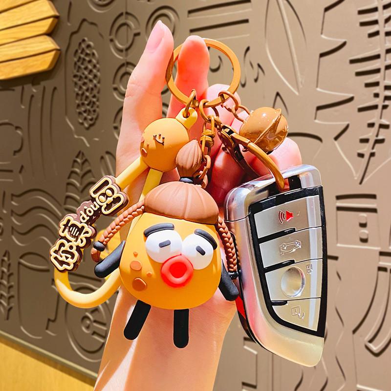 Adorable Potato Family Keychain Cute Cartoon Potato Doll Bag Charm Pvc Zinc Alloy