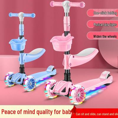 Patinete Plegable Tres en Uno para Niños con Pedales Intermitentes