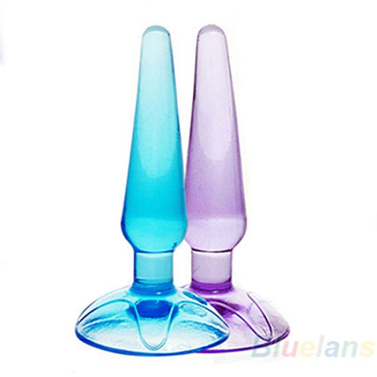 Adult Sex Toy Butt Stimulator Dildo Silicone Jelly Anal Plug with Sucker Cup
