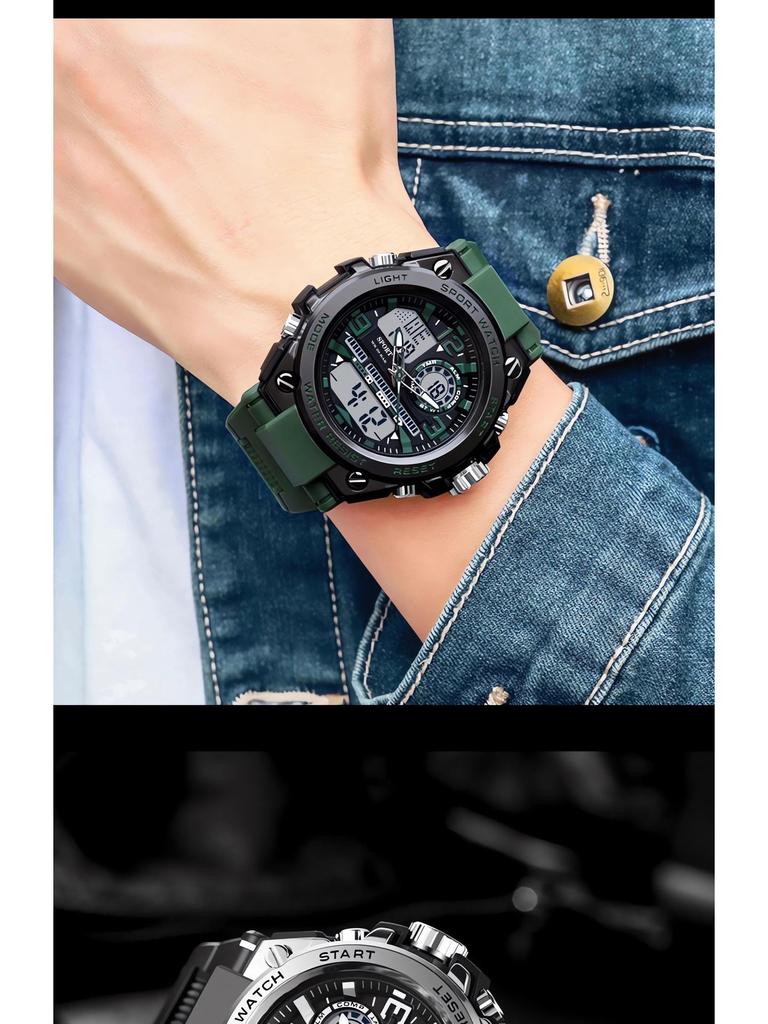 Trendige Herren Multifunktions Wasserdichte Sport Digitaluhr mit Großem Zifferblatt