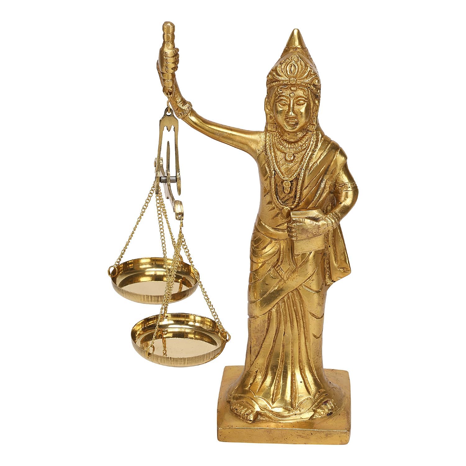 Lady Justice Statue With Scales, Blindfolded Goddess Of Justice Idol - 8.5 Inch