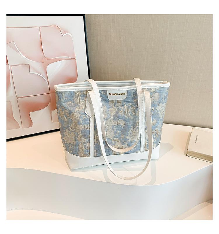 

Новая вместительная женская сумка для поездок на работу в китайском стиле 2024 года, летняя сумка-тоут на одно плечо для отдыха и работы белый