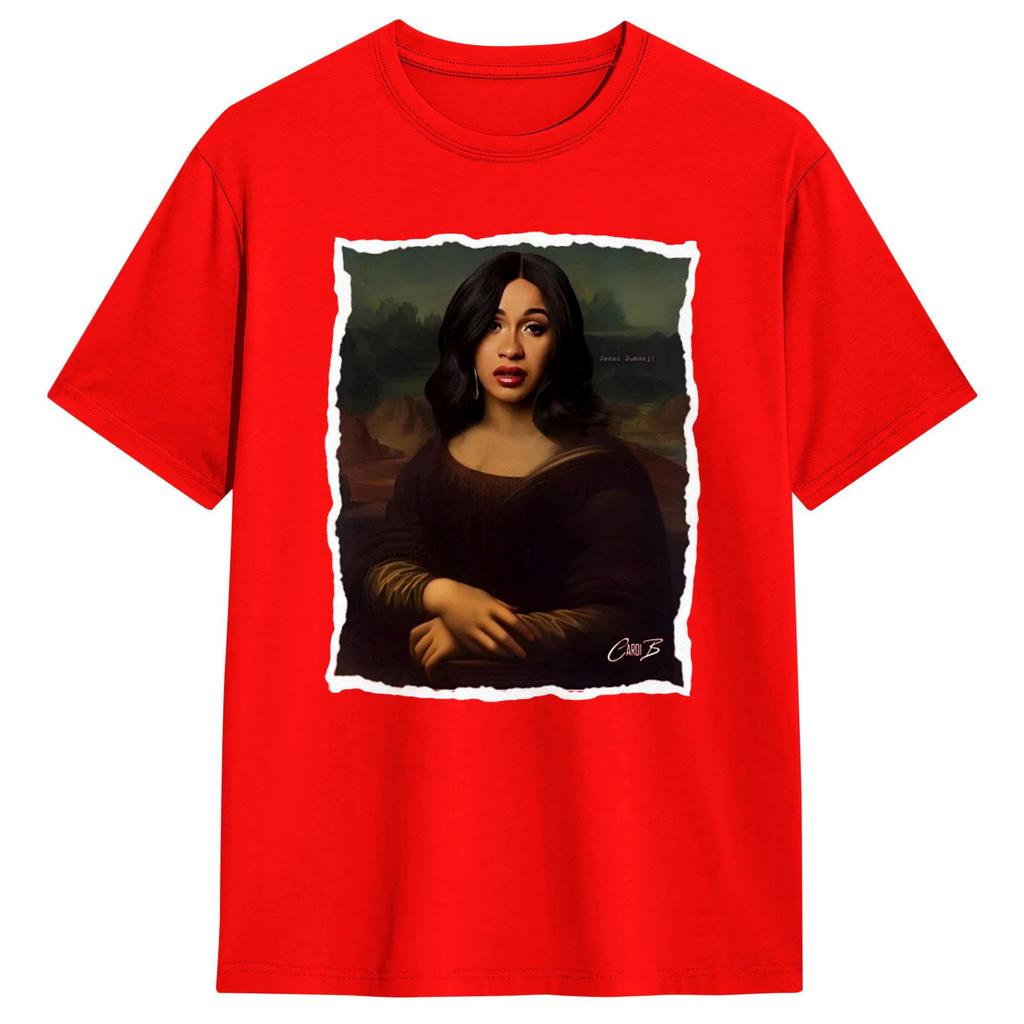 Mona Cardi B Tshirt Fashion T Shirts Shortsleeved Streetwear Tops Beach 100 Cotton Oversized Clothing