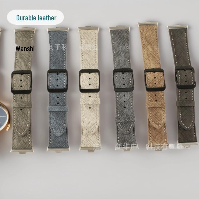 22mm Japanische Schnalle Lederarmband für Xiaomi Band 9 Pro, 8 Pro und Huawei Armbänder