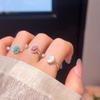 Stone Oval Fashion Open Ring: Elegant Design Statement for Index Finger Jewelry