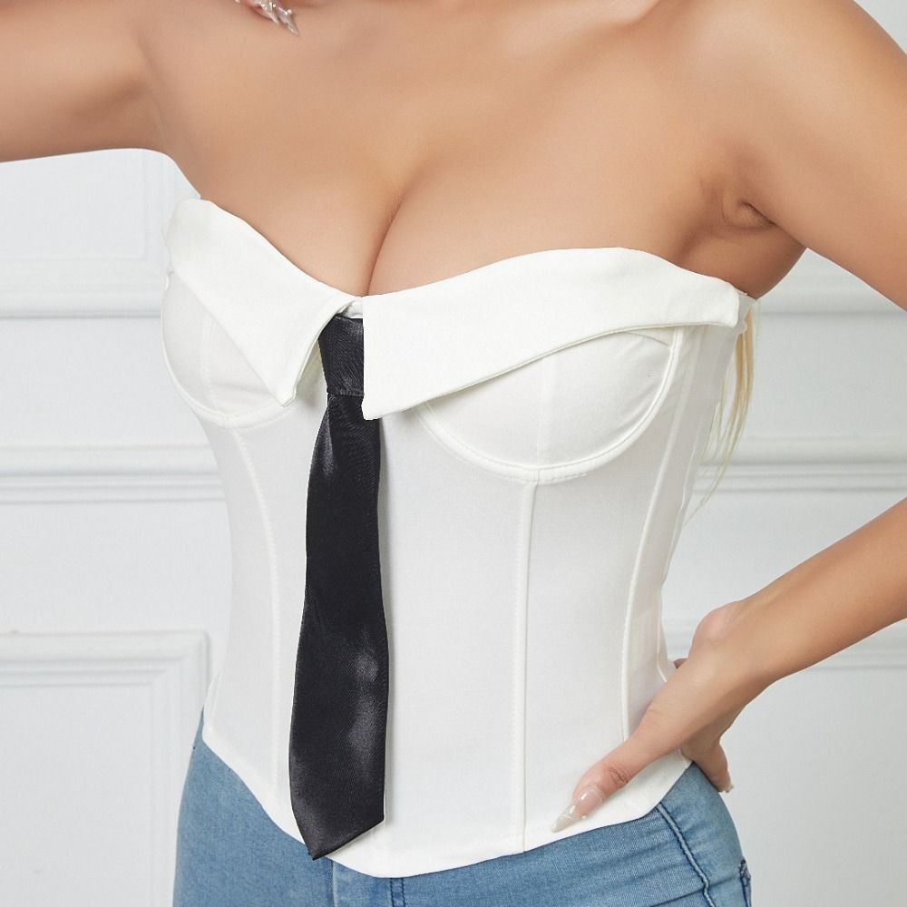Slim Fit Strapless Sliming Vest Sleeveless Crop Tube Tops Fashion Women Corset Ladies