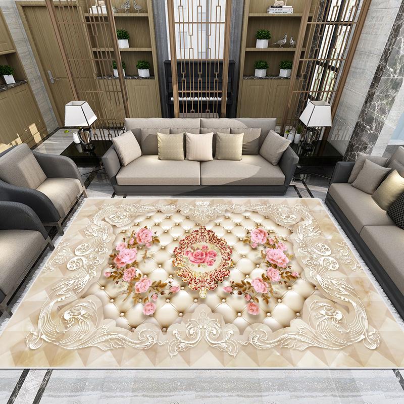 

Европейские ковры для гостиной, легкие, роскошные, моющиеся, спальни, ковер большого размера, украшение для дома, великолепный, мягкий, пушистый, нескользящий напольный коврик 60x90cm door mat