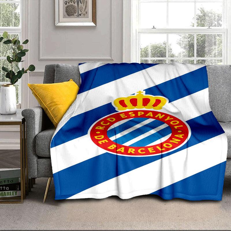 Real Sociedad Crest Design Portable Blanket/Soft Blanket Bedding Blanket Suitable for Travel Camping Living Rooms Offices Sofas Fan Gifts
