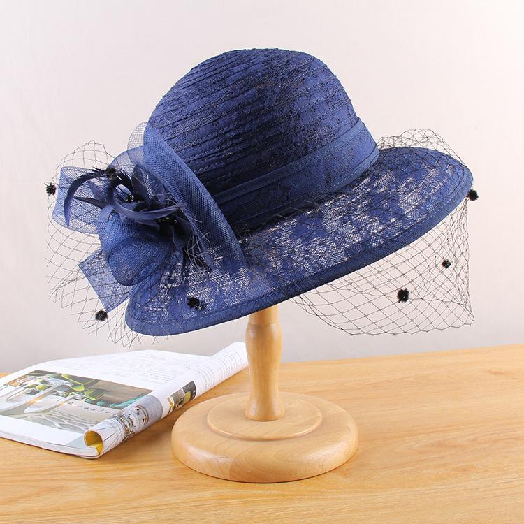 Elegant Lace Fisherman Hat for Women,  Breathable Sun Protection Bucket Hat, Vintage British Style with Mesh Floral Design