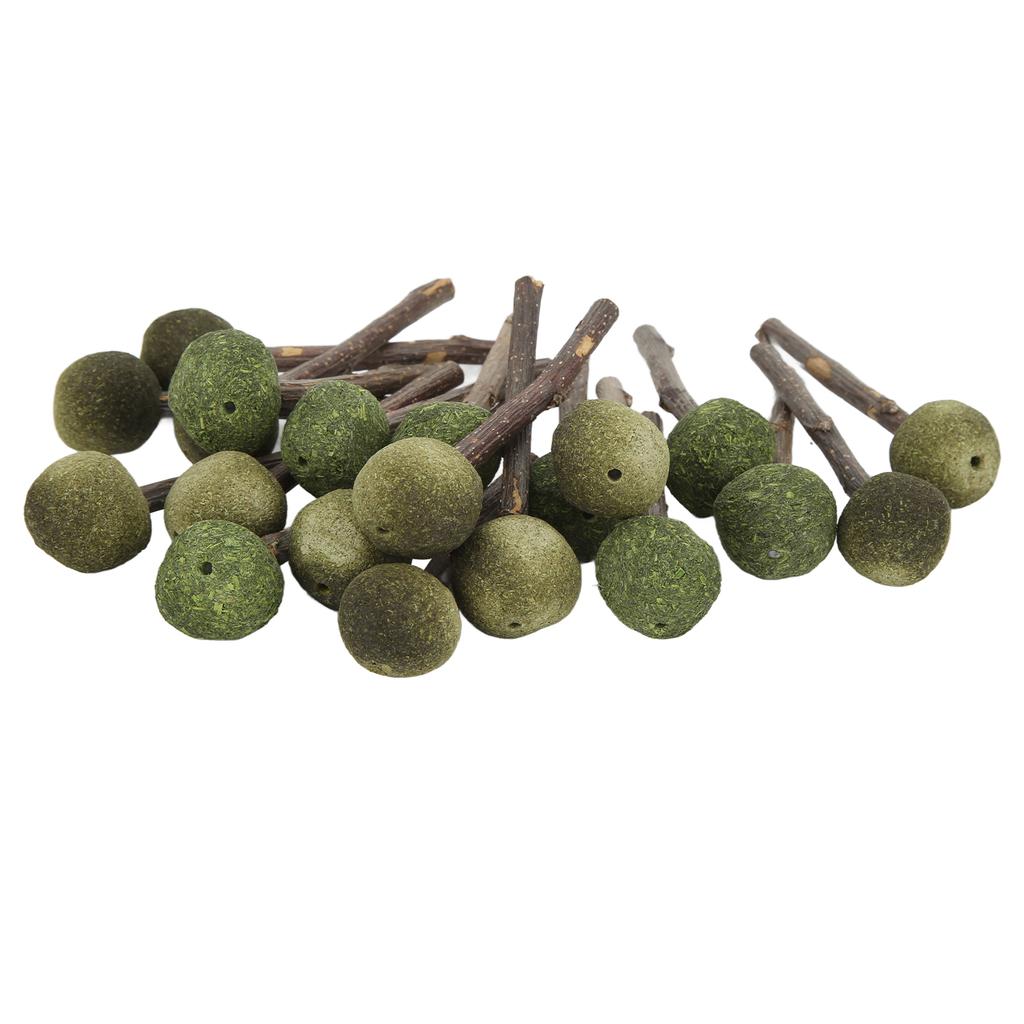 20pcs Rabbit Chewing Sticks Wooden Grass Ball Teeth Grinding Small Pet Biting Sticks for Hamsters Guinea Pigs