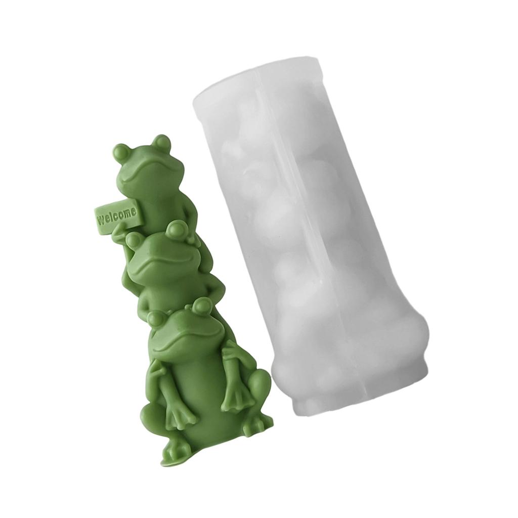 3D Frog Candle Mould Cartoon Animal Silicone Molds Ornament Molds Castings Molds Plasters Molds for Home Decoration