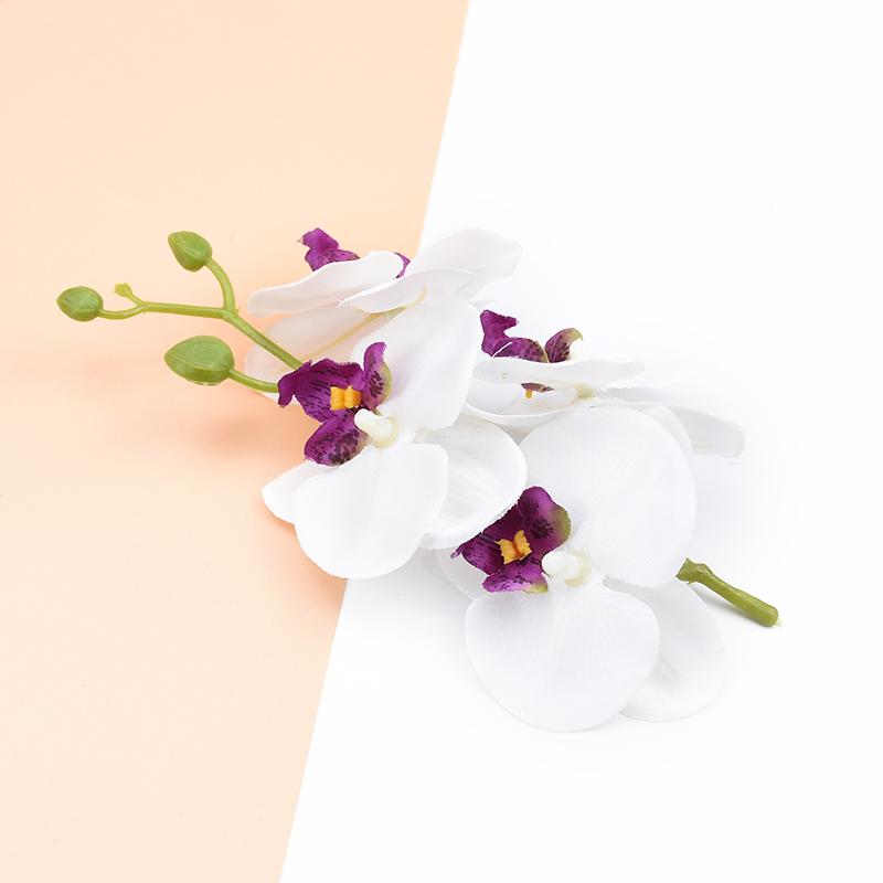 4Pcs/Bundle Home Decoration Accessories Decorative Flowers Wreaths Silk Butterfly Orchid Vases Home Diy Decor Artificial Flowers