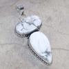 Long Howlite 925 Silver Plated Pendant 2.1" Daily Wear Gift New Year Vibes A0g80