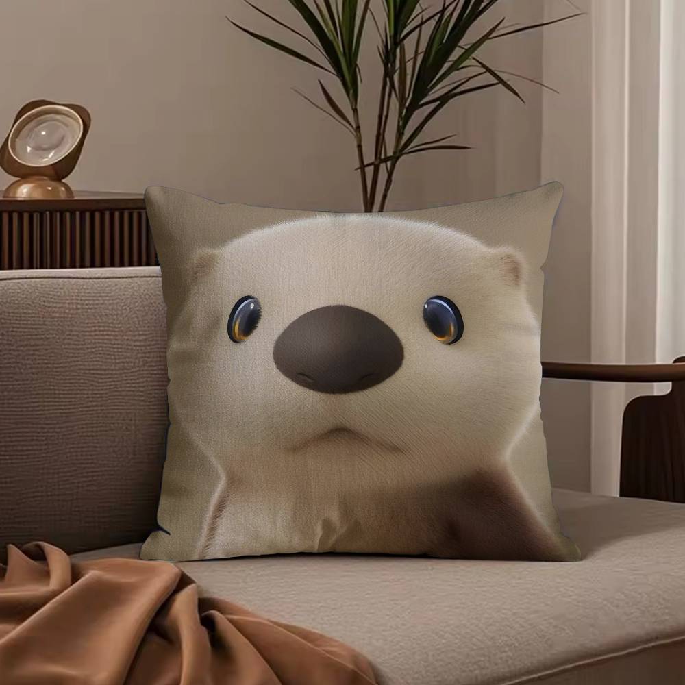 Kwaii Anime P-Party Animals Pillow Case Anti-dustmite Pillowcase Invisible zipper silky short plush Sofa cushion cover