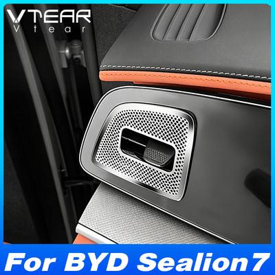 For BYD Sealion 7 2024-2026 Interior Modification Stainless Steel Center Console Side Air Vent Decor Trim Stickers Accessories