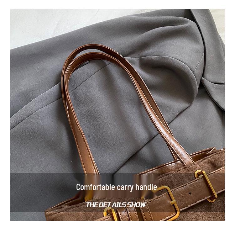 2025 Vintage Texture Tote Bag - Versatile European & American Design, Trendy Casual Women's Underarm Bag