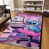 1pc Cute Stitch Pattern Area Rug Soft Flannel Floor Mat for Living Room,Office,Bedroom and Carpet