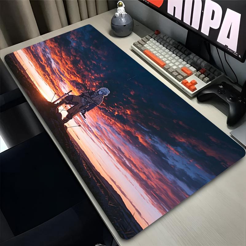 Beliebte Anime Mauspads PC Computer Gaming Zubehör Vinland Saga Große Schreibtischunterlage Naturgummi Mauspads Gamer Tastaturmatte