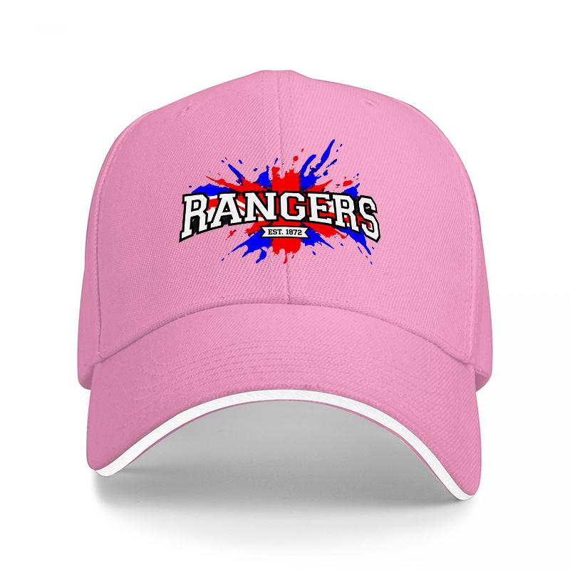 Rangers Baseball Cap Men Women Adjustable Dad Hat Classic Logo Cotton Sports Outdoor Sun Hat Low Profile Unstructured Black