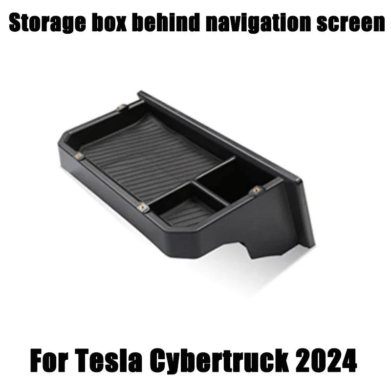 For Tesla Cybertruck 2024 2025 Center Console Storage Box Screen Rear Storage Box Expands Waterproof Car Interior Accessories