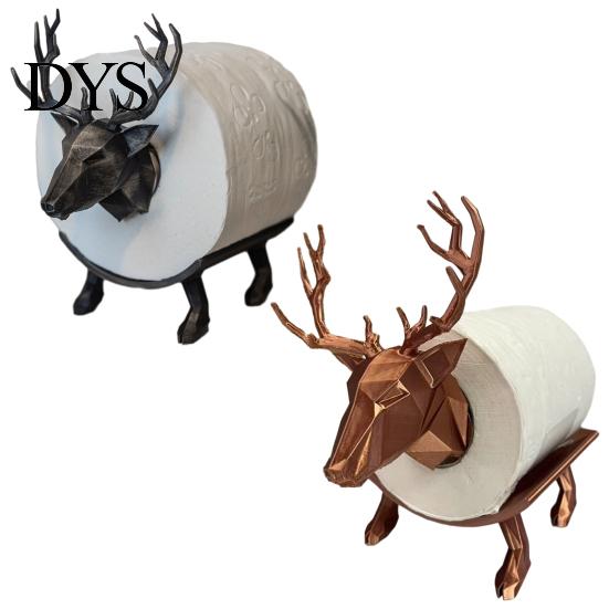 Tissue Dispenser 3D Printed Elk Toilet Paper Holder, Stable Base Bathroom Roll Durable Stand Dispenser, Waterproof PLA Decorative Towel Storage,
