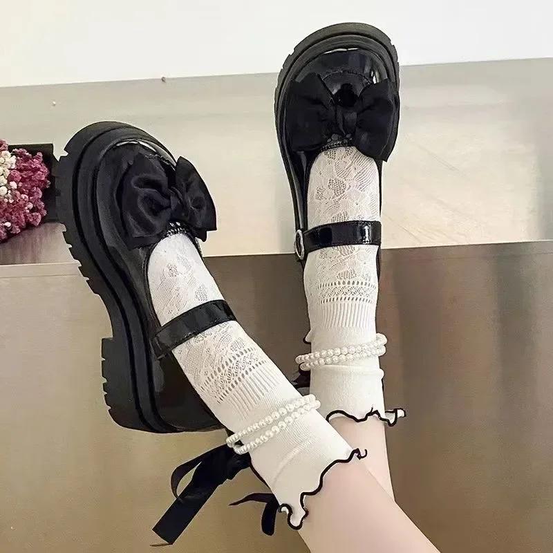 Women's Casual Shoes New Kawaii Pearl Chain Mary Jane Women's Shoes Fashion Versatile Lolita Loafers Outdoor Sandals