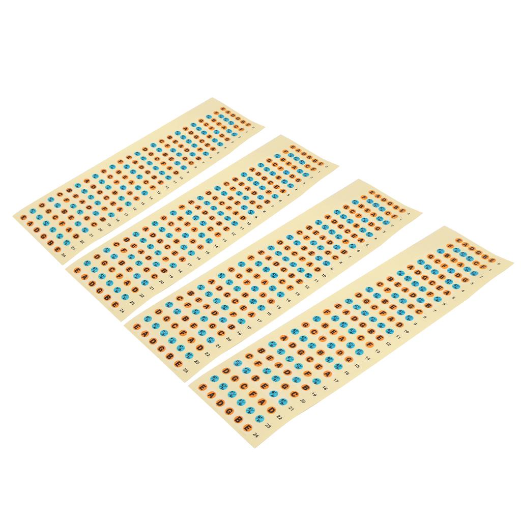 4Pcs Guitar Fretboard Sticker Paper Waterproof Instrument Accessory for Beginners