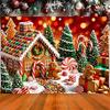 Merry Christmas, gingerbread house backdrop, candy world photography backdrop, Christmas party decoration, photo banner4735