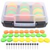 24Pcs Light Weight Fishing Rig Spools Foam Board Fishing Line Storage Holder Winding Board with Storage Box