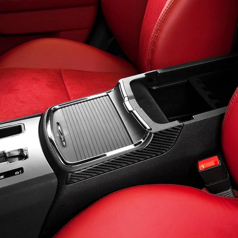 For Dodge Charger 11-14 Real Carbon Fiber Interior Center Cup Holder Cover Trim