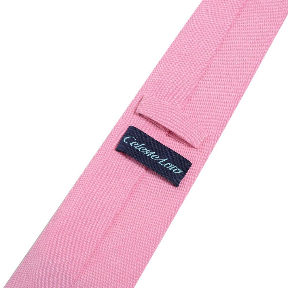 [Celeste Loto] brand necktie, available in 8 colors, Oxford fabric, pink (cherry blossom pink).