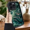 Phone Case: 2D Flat, Suitable for iPhone 18 17 16 15 14 13 Pro Protective Case, Dark Green Flowing Light, Perfect Holiday Gift for Christmas and Hallo