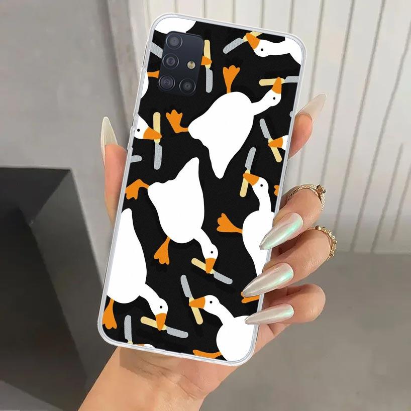 

Cartoon Duck Goose Game Phone Case for Samsung Galaxy A52 A42 A32 A22 A12 A02S A72 A51 A50S A41 A31 A21S A71 A40 A30S A20S A10S Samsung A41