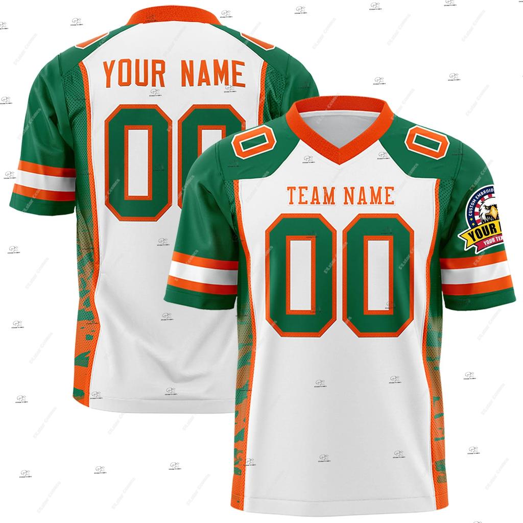 Custom Name Gradient Multicolour Soccer Team Clothes Football Jersey V-Neck T-Shirts Vintage Retro Summer Short Sleeve