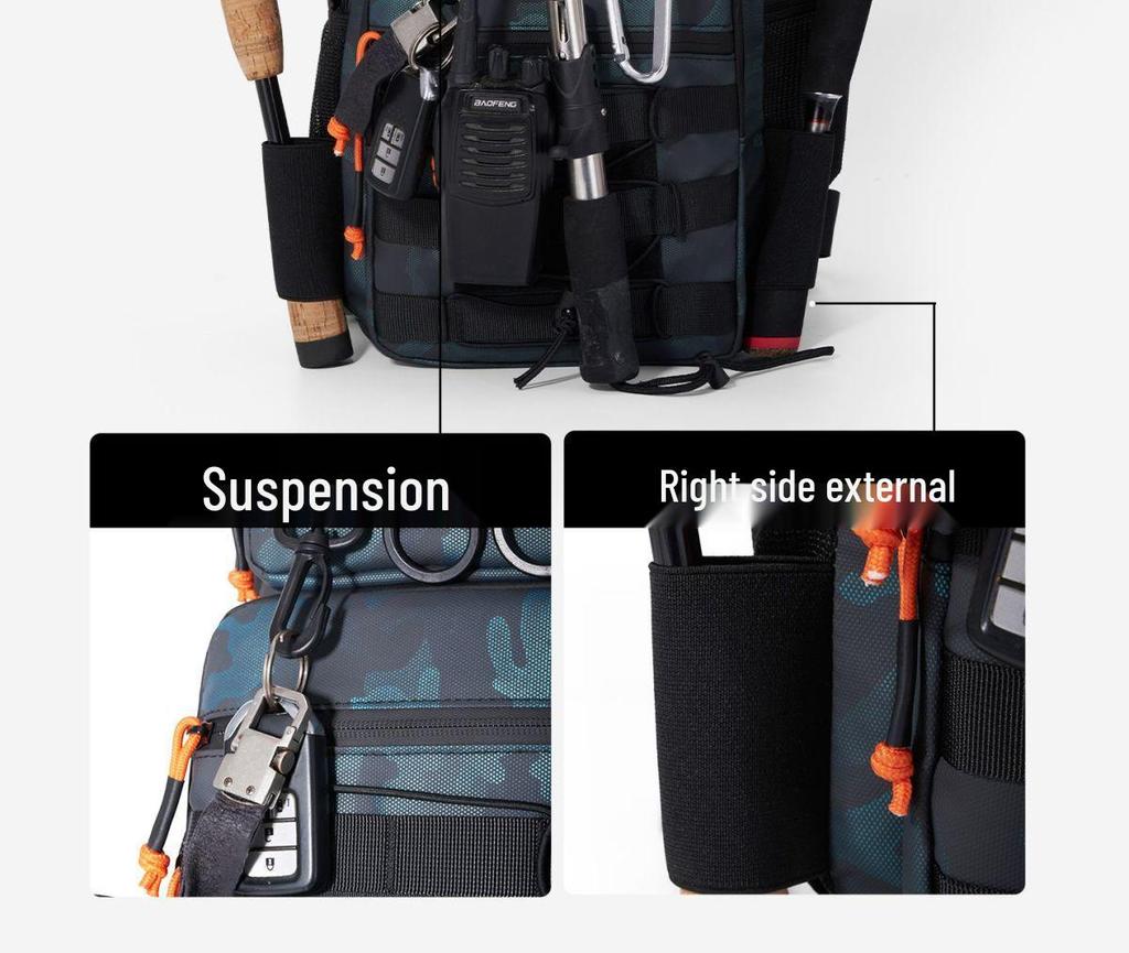 A1R Fishing Gear Backpack: Waterproof, Multifunctional, Large-Capacity Crossbody and Chest Bag.