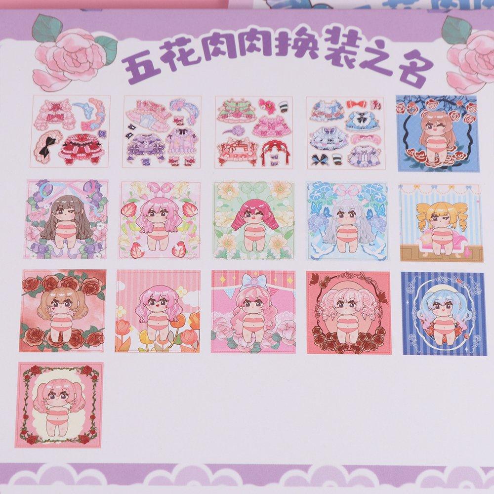 Paper Dress Up Sticker Cartoon Dress-up Outfit Stickers Painting Book Stickers  Hand Ledger