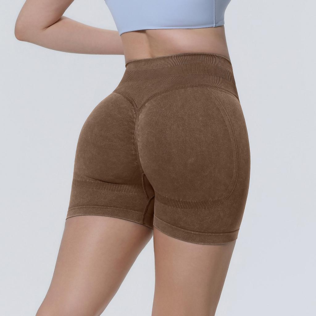 New seamless, pre-washed, high-stretch, high-waisted yoga shorts – ideal for sport, running, fitness and yoga