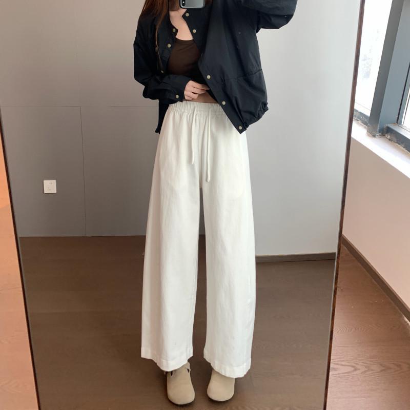 

Tinglan High-Waist Cropped Jeans - Spring Commuter Casual, 3D Seam, White Elastic Cotton Suíxīn Kù S покинуть белый
