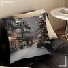 Winter Holiday Town Cushion Cover Car Throw Pillow Case For Sofa Car Christmas Gift 40x40cm 45x45cm