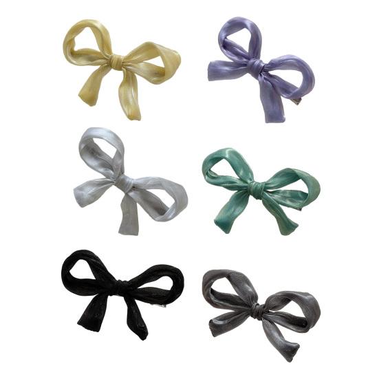 Mädchen Haarspange Perlmutt Glanz Schleife Dekoration Rutschfestes Design Pony Seite Halbhochgesteckte Haarspange Haare