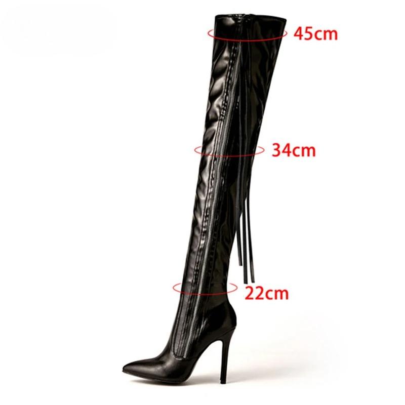 Neue Mode Designer Quasten Oberschenkelhoch Damen Schuhe Sexy Spitz Zehen Reißverschluss Overknee Stiefel Stilettoabsätze Größe 35-42