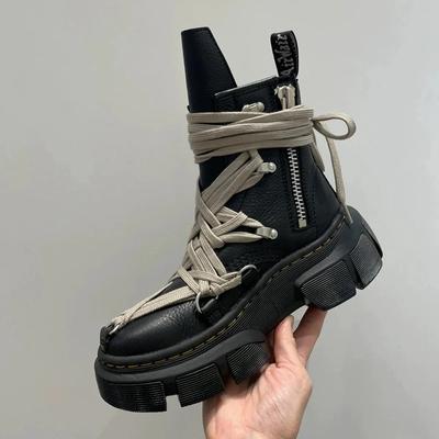Pantofi de vânt întunecat cu fermoar lateral retro Cizme Martin