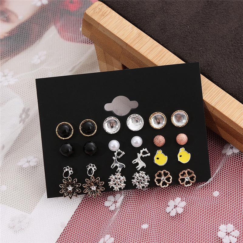 2021 European Retro Style Women s Earrings: 12-Pair Set